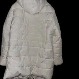Swiss tech size xl 3/4 length hooded Women's White Puffer Jacket nwot